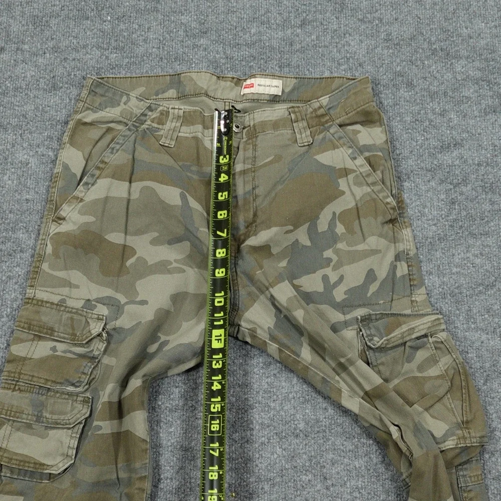 Wrangler Cargo Pants Men 32x32 Green Camo Regular Taper Stretch Tactical Utility